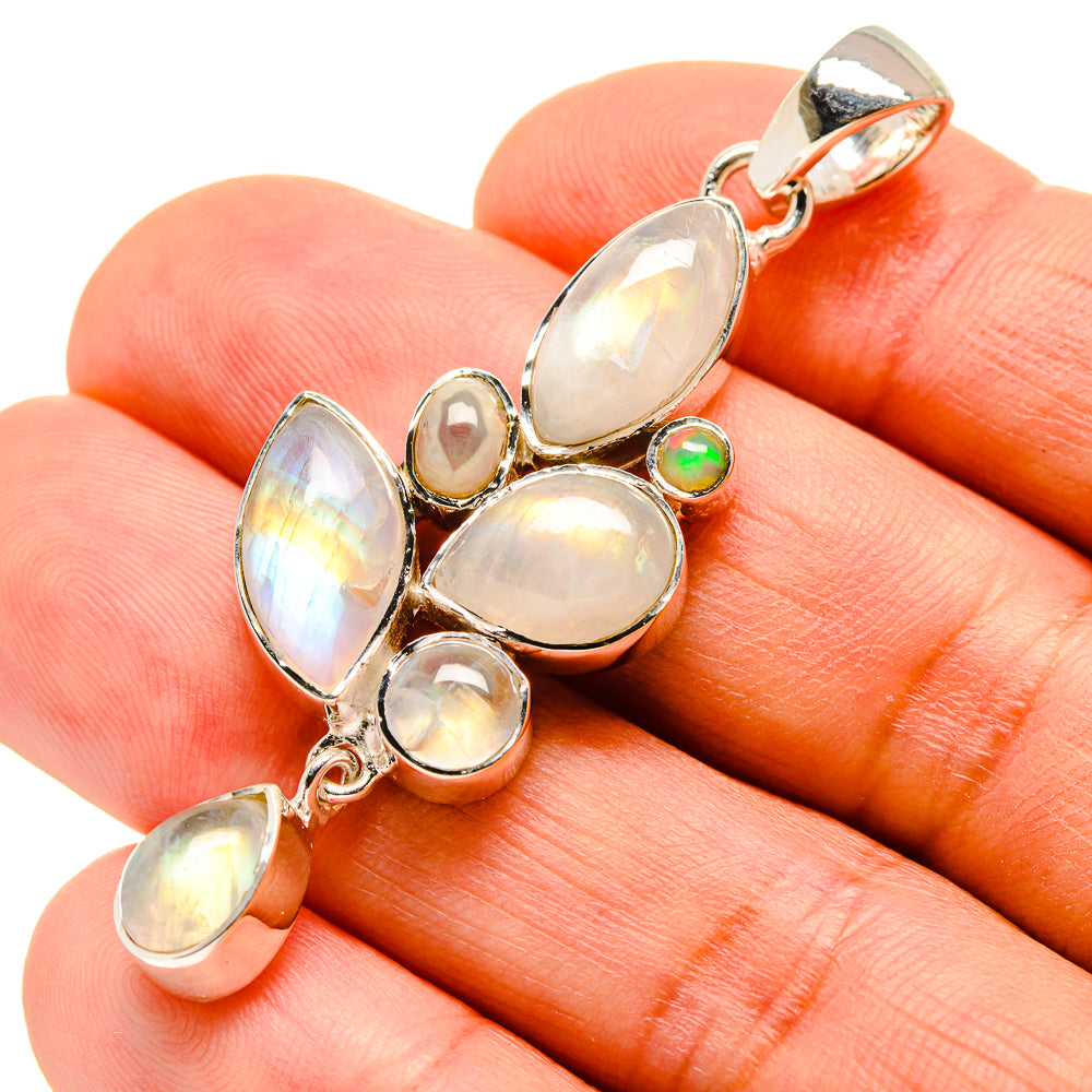 Rainbow Moonstone Pendants handcrafted by Ana Silver Co - PD756121
