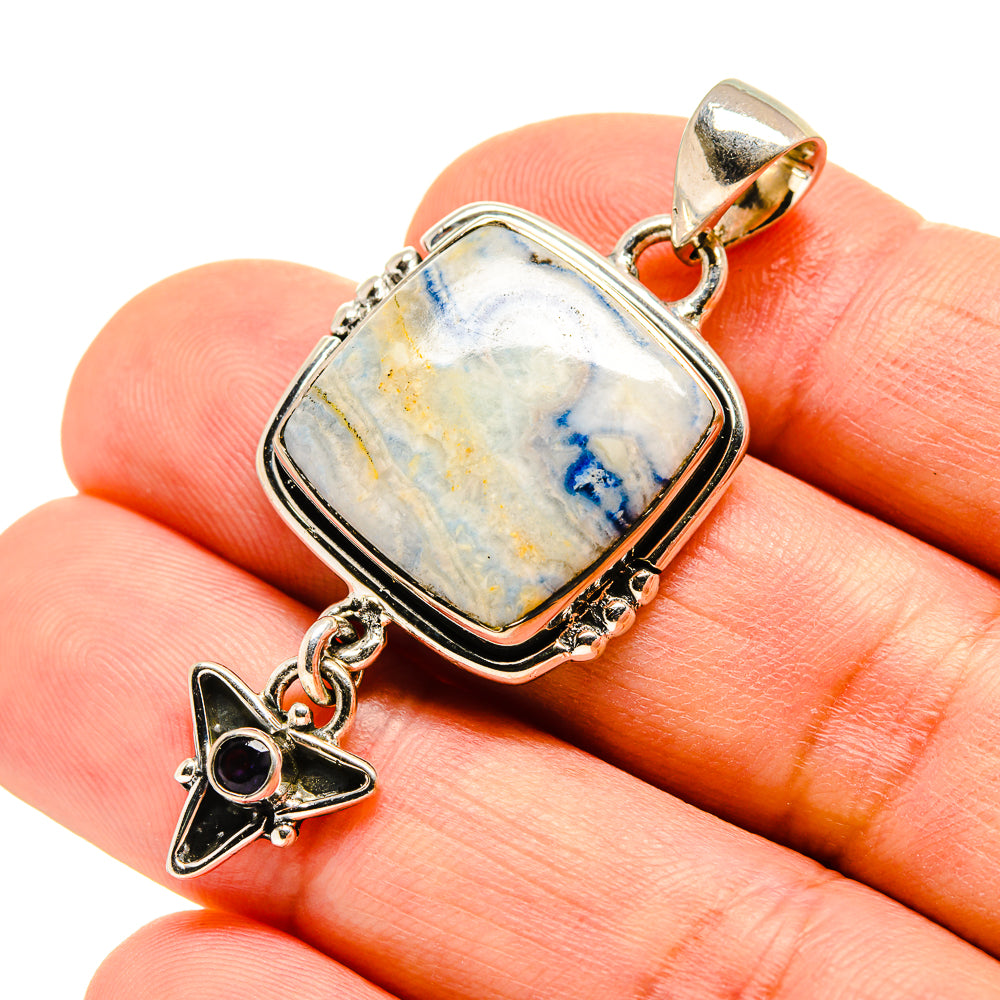Blue Scheelite Pendants handcrafted by Ana Silver Co - PD756122