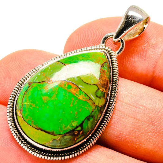 Green Copper Composite Turquoise Pendants handcrafted by Ana Silver Co - PD756151
