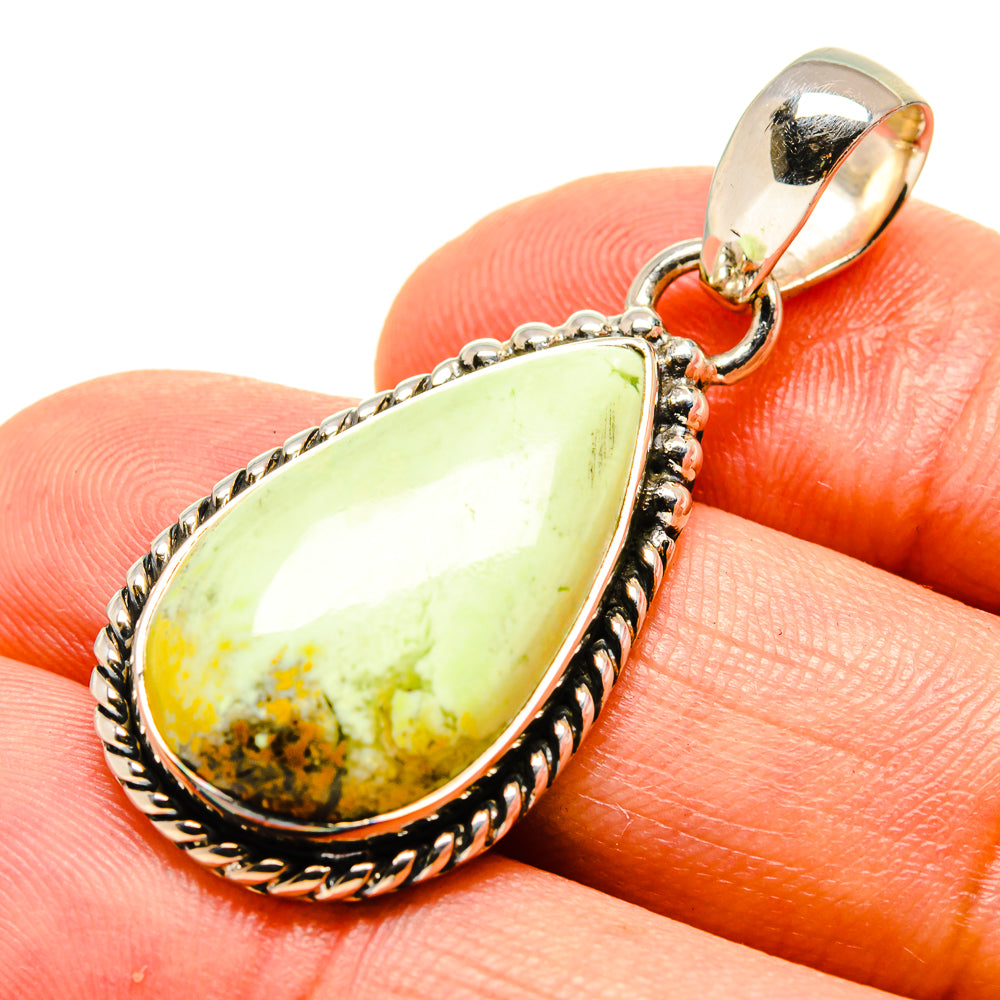 Lemon Chrysoprase Pendants handcrafted by Ana Silver Co - PD756197