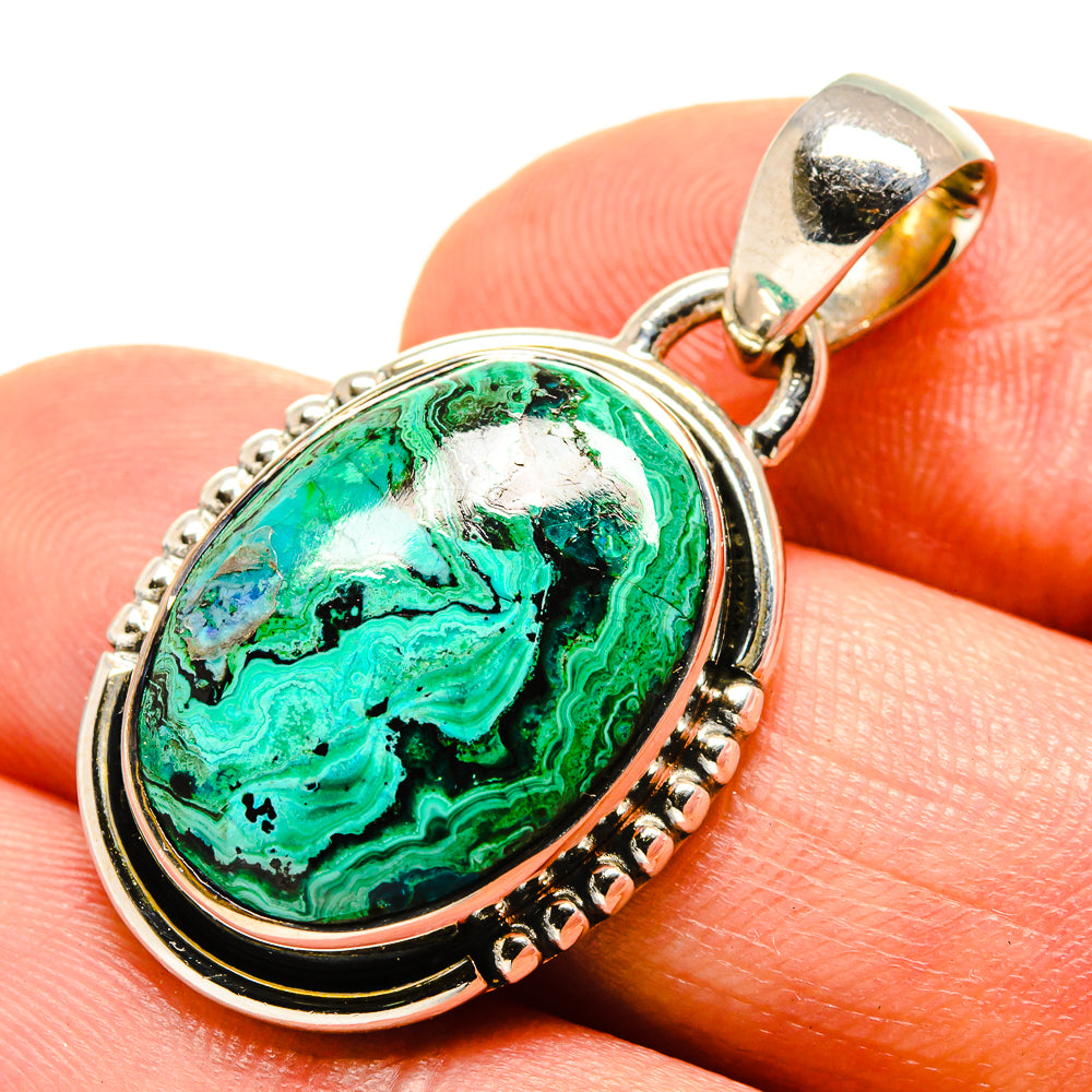 Malachite In Chrysocolla Pendants handcrafted by Ana Silver Co - PD756257