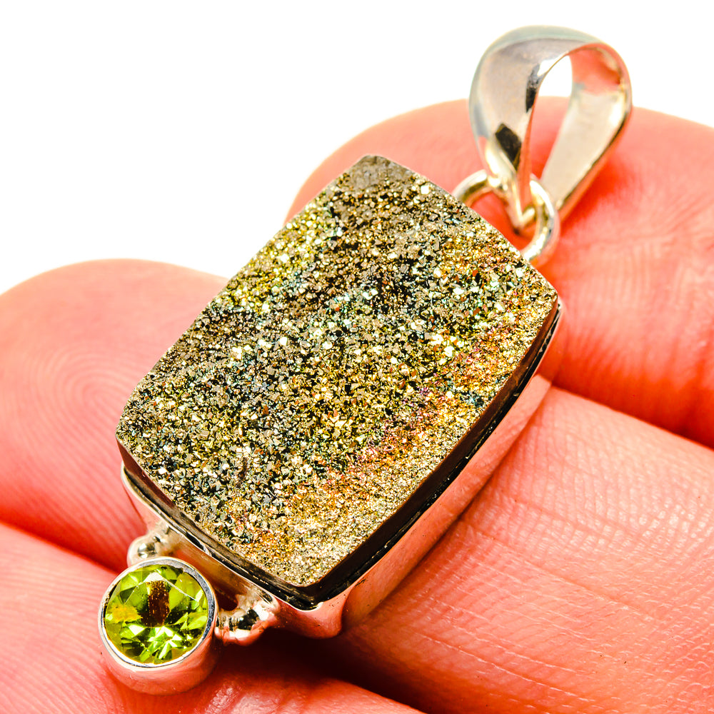 Spectro Pyrite Druzy Pendants handcrafted by Ana Silver Co - PD756303