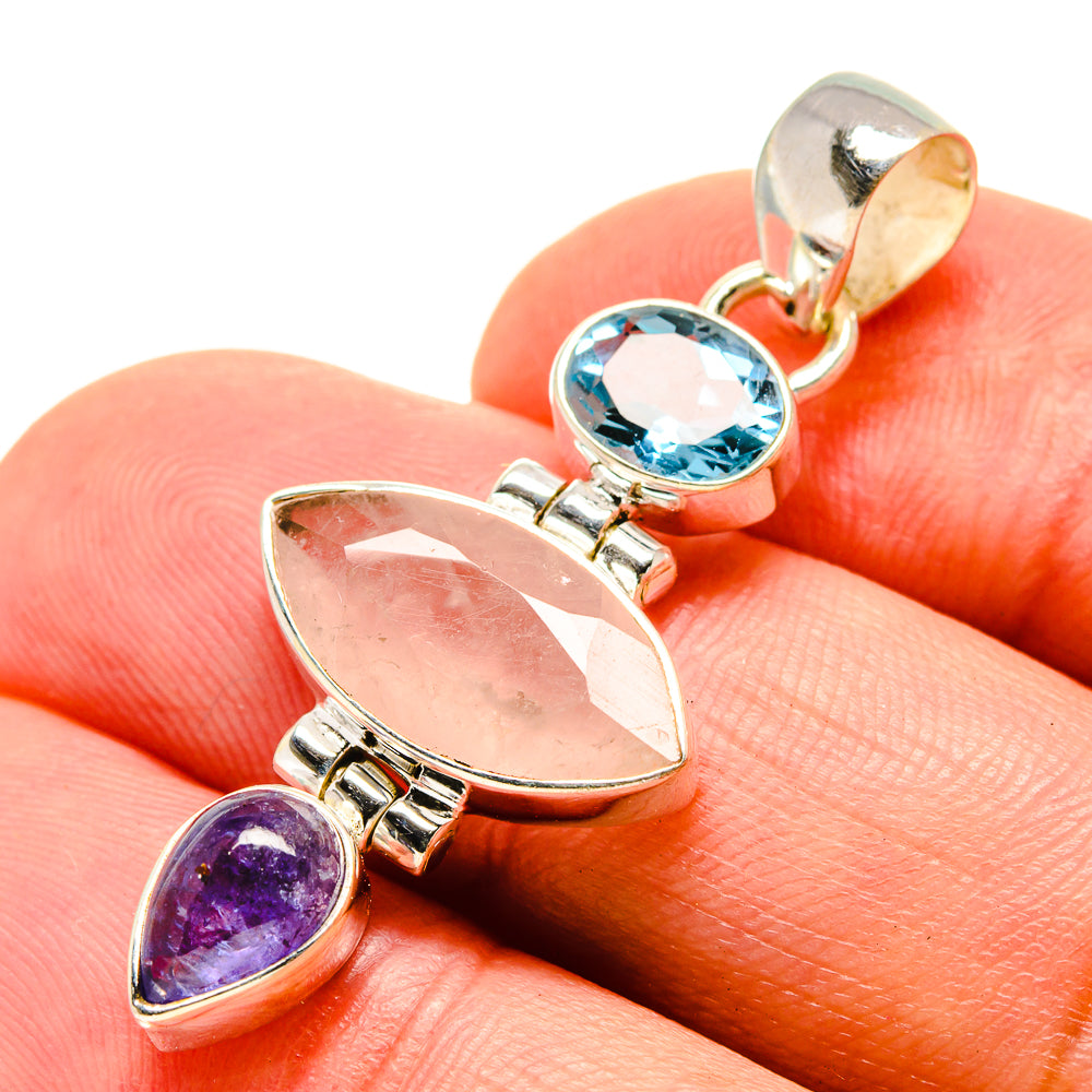 Rose Quartz Pendants handcrafted by Ana Silver Co - PD756316