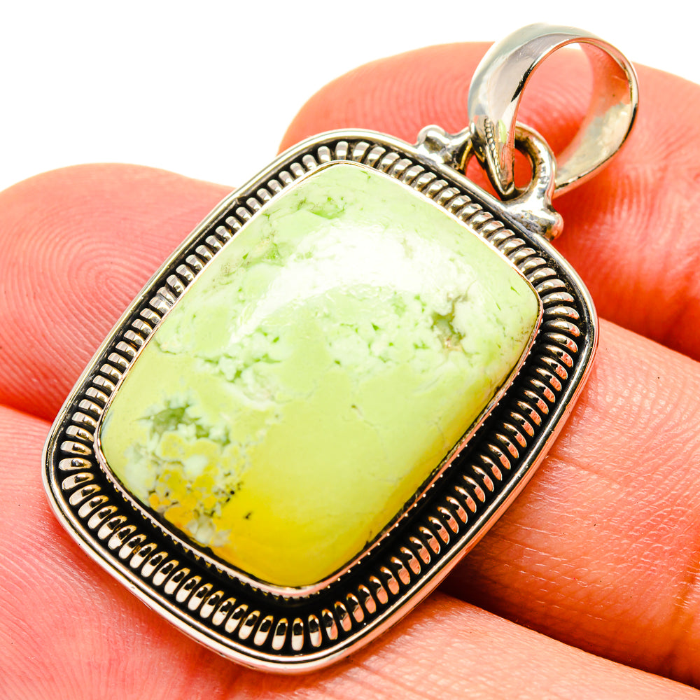 Lemon Chrysoprase Pendants handcrafted by Ana Silver Co - PD756322