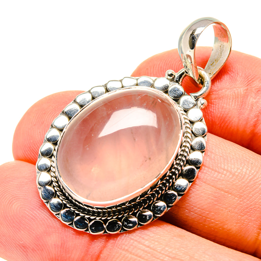 Rose Quartz Pendants handcrafted by Ana Silver Co - PD756334