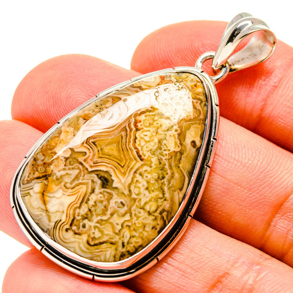 Laguna Lace Agate Pendants handcrafted by Ana Silver Co - PD756364