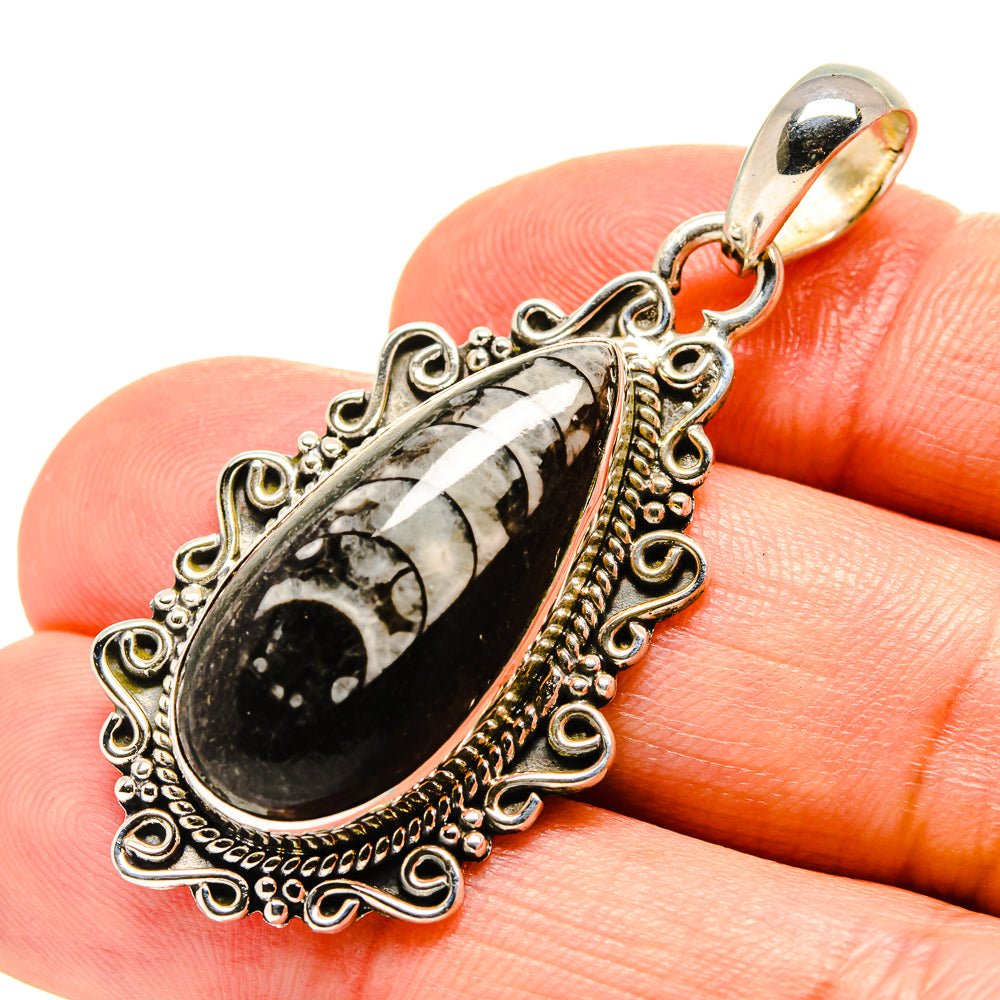 Orthoceras Fossil Pendants handcrafted by Ana Silver Co - PD756404