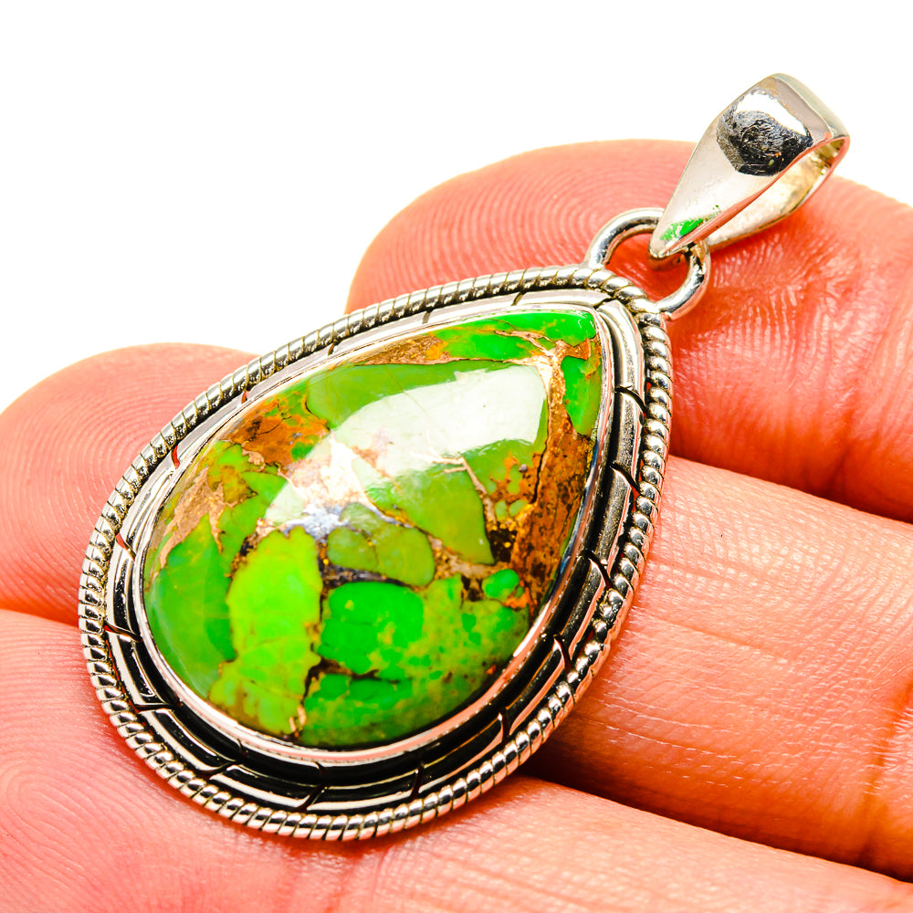 Green Copper Composite Turquoise Pendants handcrafted by Ana Silver Co - PD756414
