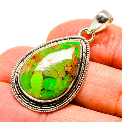Green Copper Composite Turquoise Pendants handcrafted by Ana Silver Co - PD756414