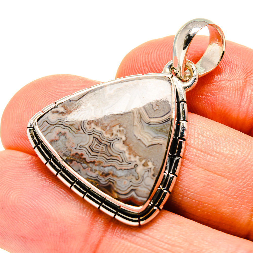 Laguna Lace Agate Pendants handcrafted by Ana Silver Co - PD756415