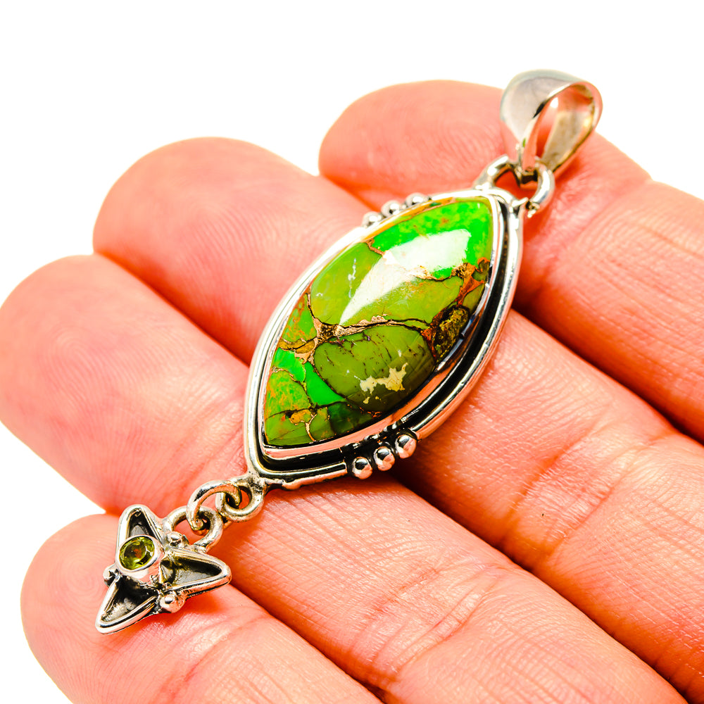 Green Copper Composite Turquoise Pendants handcrafted by Ana Silver Co - PD756451
