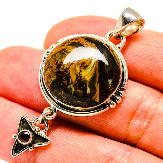 Golden Pietersite Pendants handcrafted by Ana Silver Co - PD756478