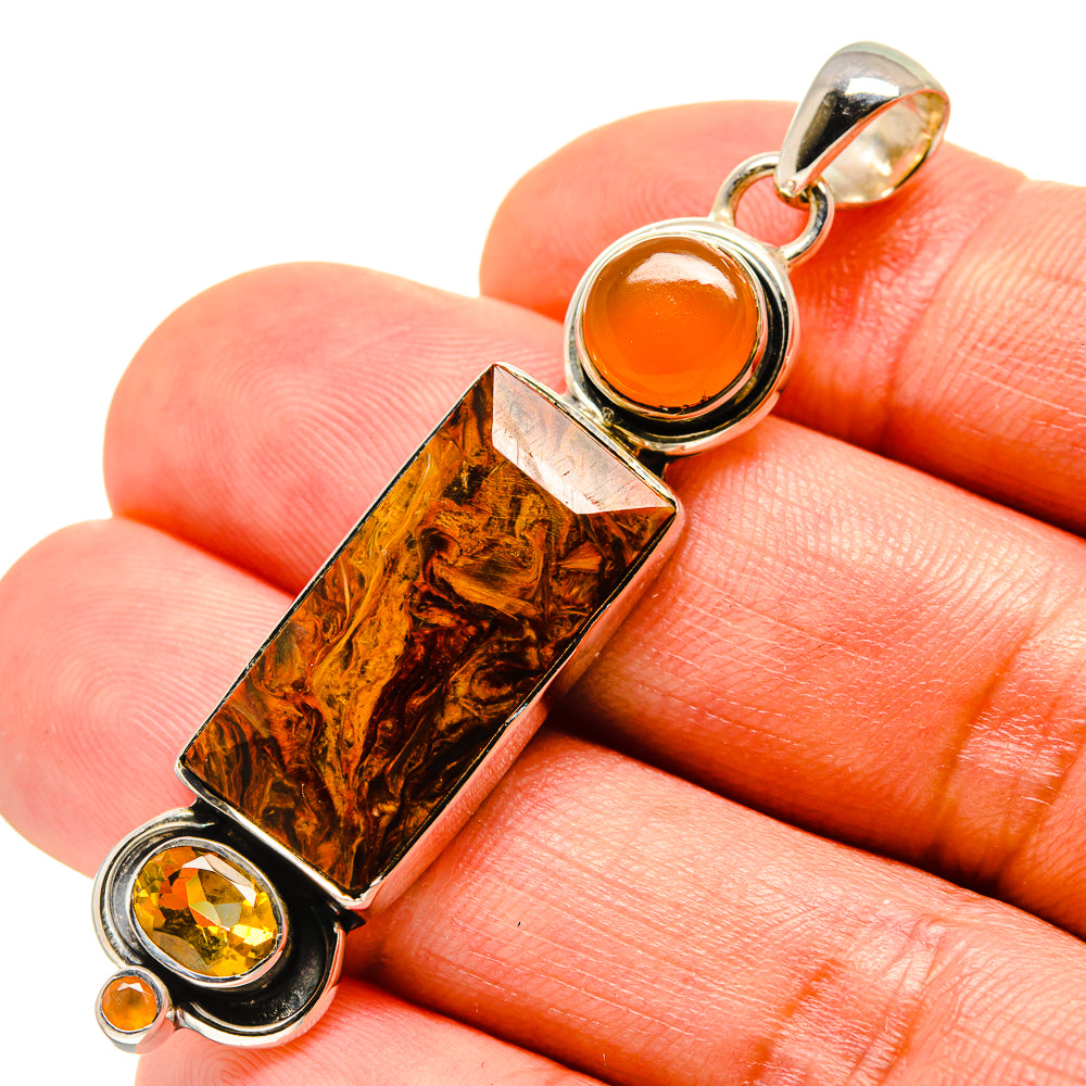 Golden Pietersite Pendants handcrafted by Ana Silver Co - PD756491