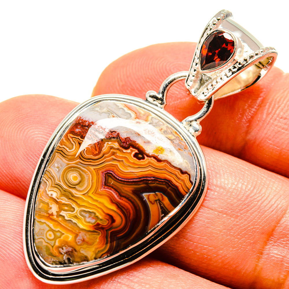 Crazy Lace Agate Pendants handcrafted by Ana Silver Co - PD756512
