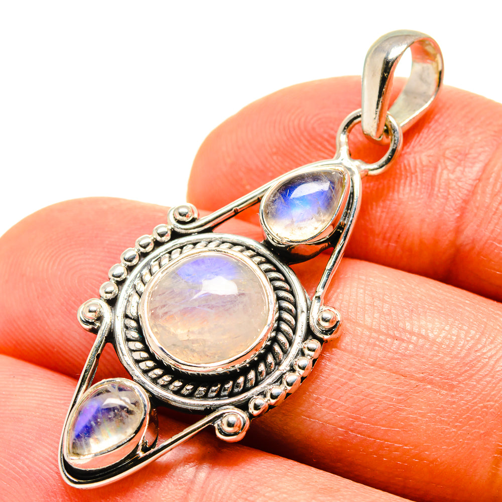 Rainbow Moonstone Pendants handcrafted by Ana Silver Co - PD756521