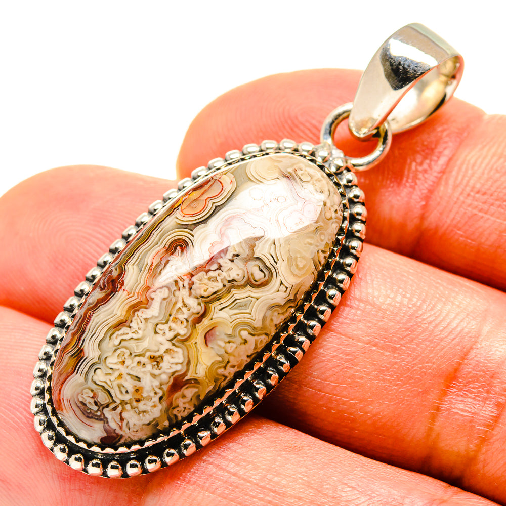 Laguna Lace Agate Pendants handcrafted by Ana Silver Co - PD756524