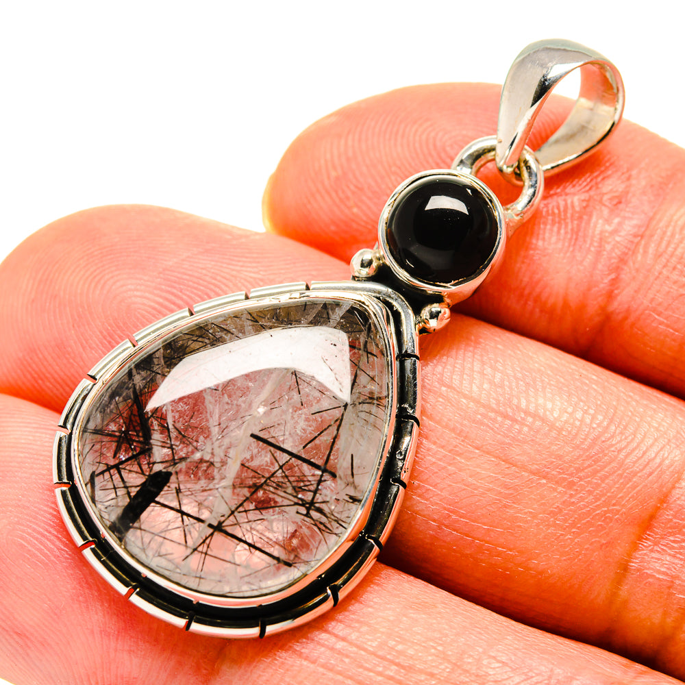 Tourmalinated Quartz Pendants handcrafted by Ana Silver Co - PD756553