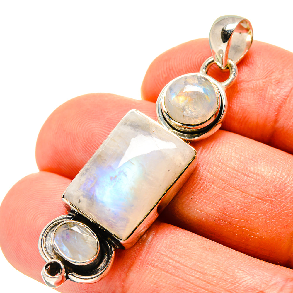 Rainbow Moonstone Pendants handcrafted by Ana Silver Co - PD756564