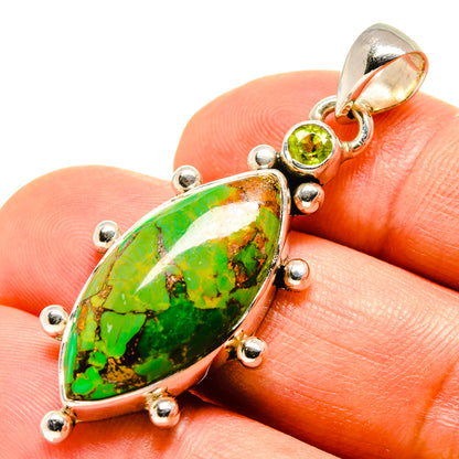 Green Copper Composite Turquoise Pendants handcrafted by Ana Silver Co - PD756567