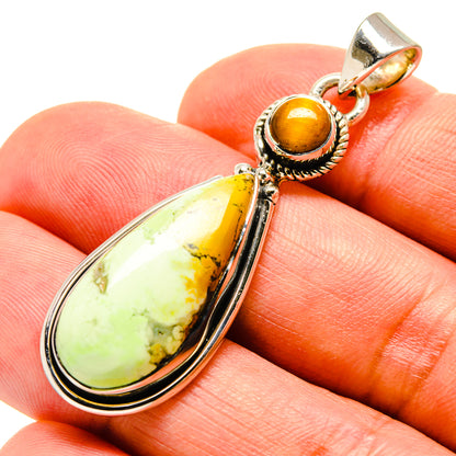Lemon Chrysoprase Pendants handcrafted by Ana Silver Co - PD756585