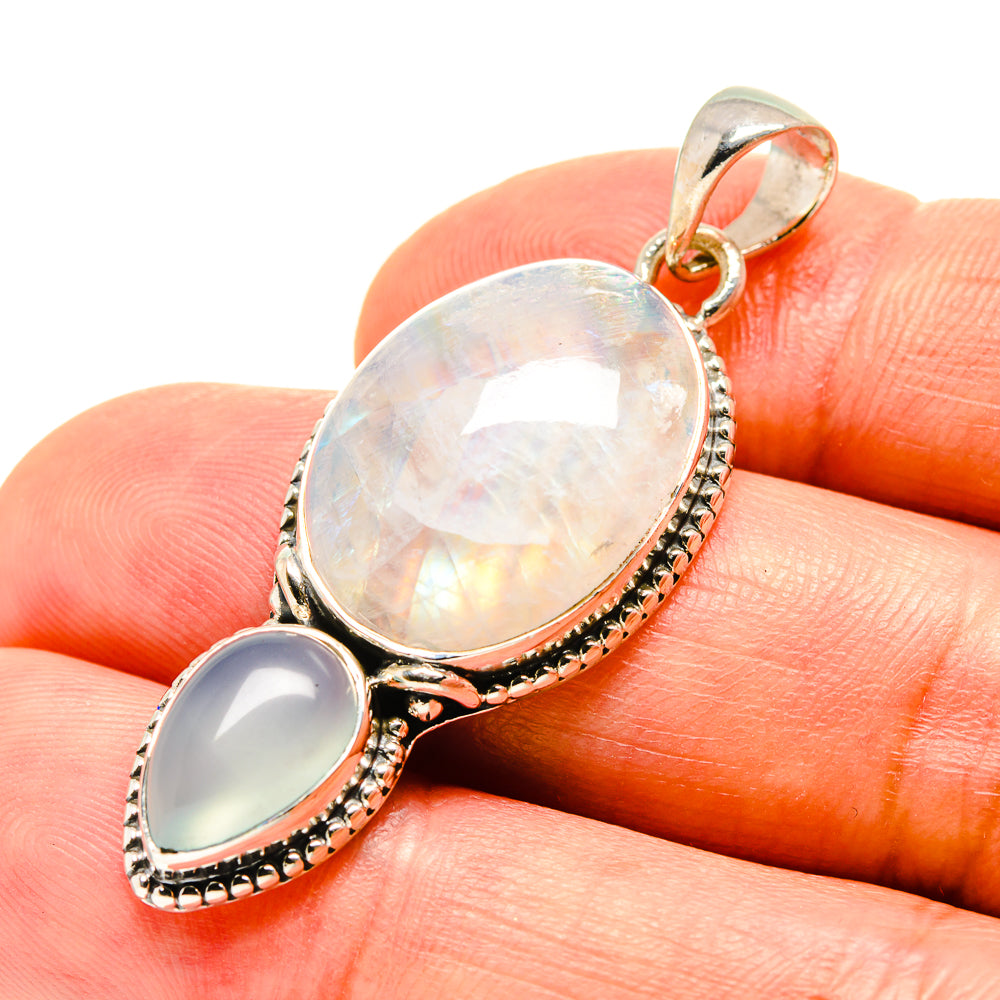 Rainbow Moonstone Pendants handcrafted by Ana Silver Co - PD756601