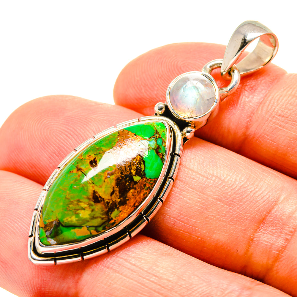Green Copper Composite Turquoise Pendants handcrafted by Ana Silver Co - PD756603