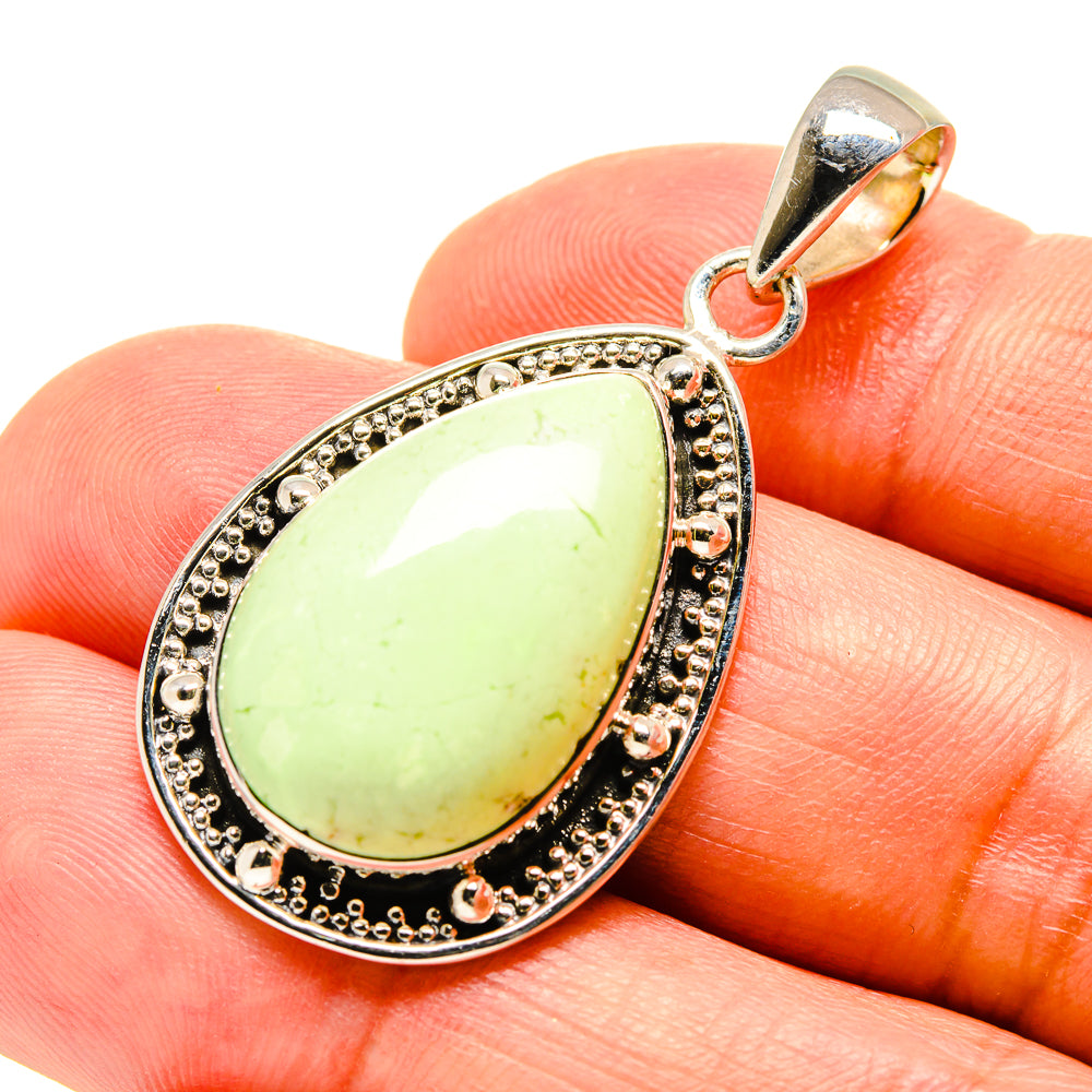Lemon Chrysoprase Pendants handcrafted by Ana Silver Co - PD756605