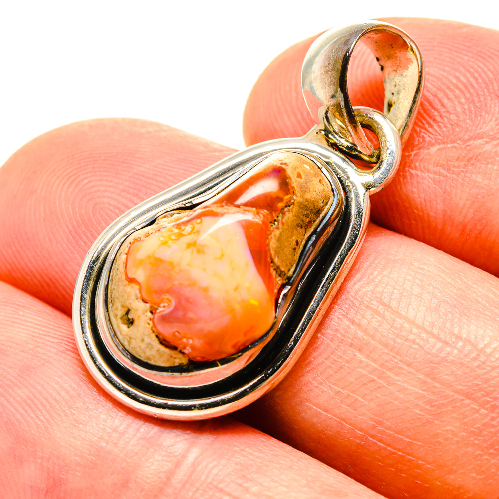Mexican Fire Opal Pendants handcrafted by Ana Silver Co - PD756617