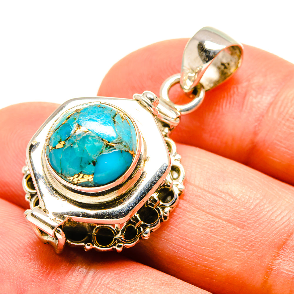 Blue Copper Composite Turquoise Pendants handcrafted by Ana Silver Co - PD756625
