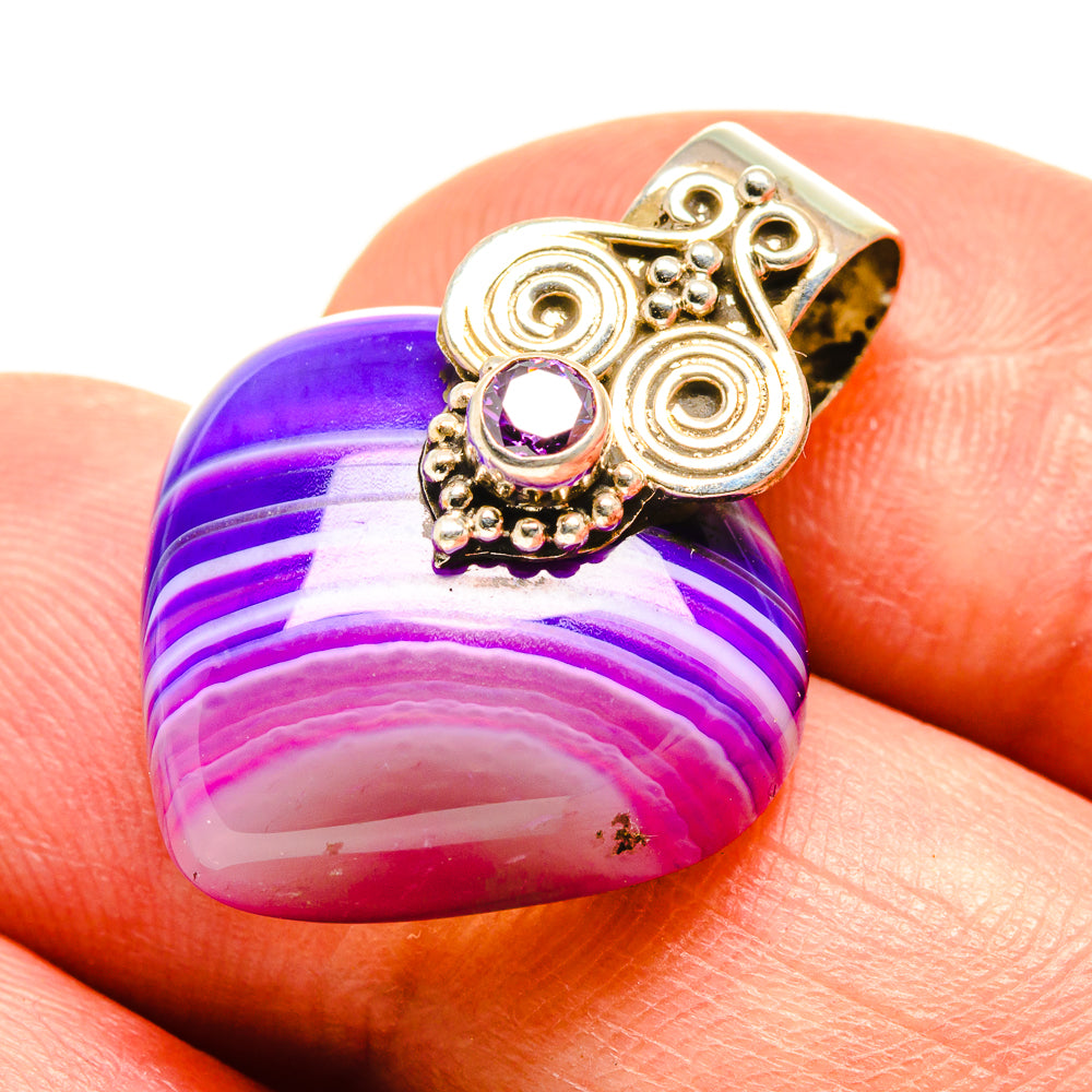 Purple Botswana Agate Pendants handcrafted by Ana Silver Co - PD756628