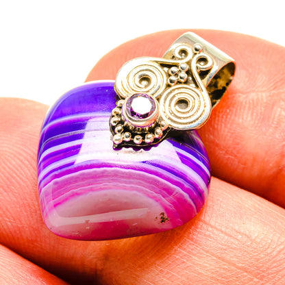 Purple Botswana Agate Pendants handcrafted by Ana Silver Co - PD756628