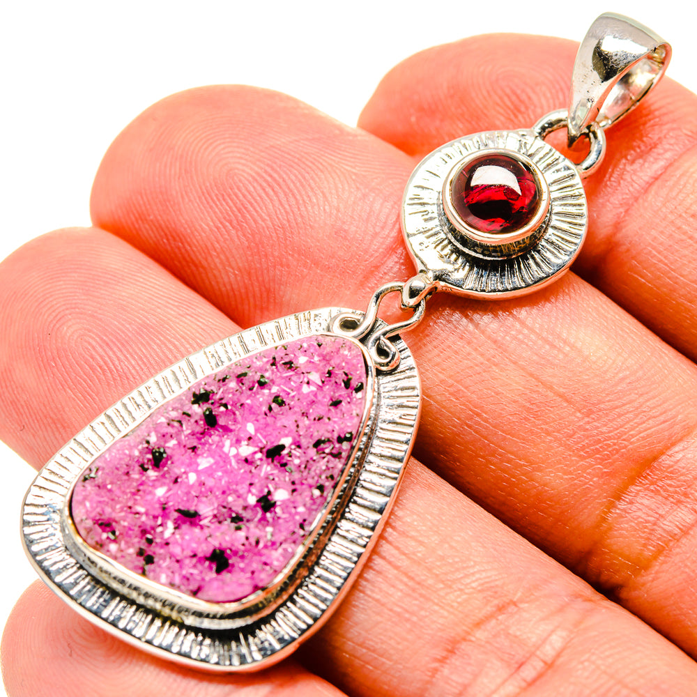 Cobalto Calcite Druzy Pendants handcrafted by Ana Silver Co - PD756658