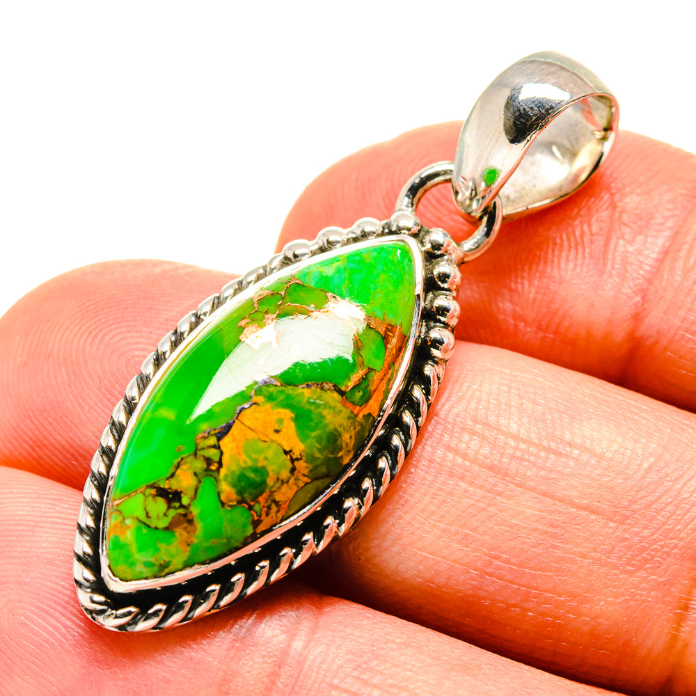 Green Copper Composite Turquoise Pendants handcrafted by Ana Silver Co - PD756675