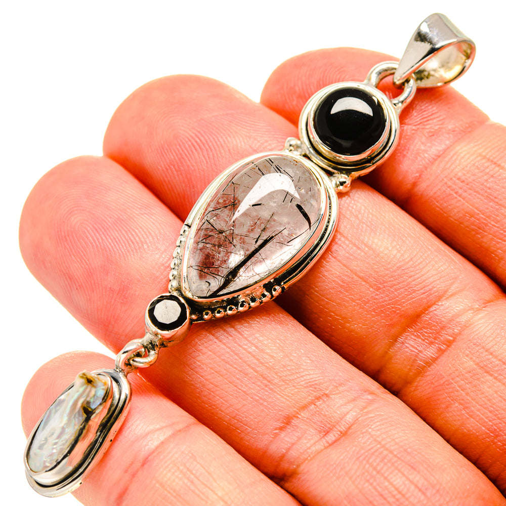 Tourmalinated Quartz Pendants handcrafted by Ana Silver Co - PD756687