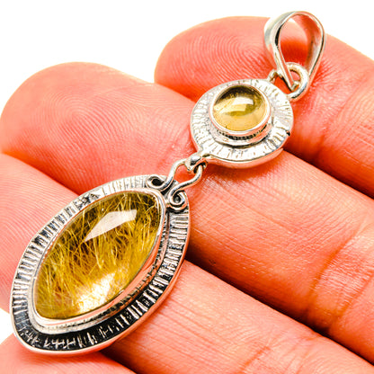 Rutilated Quartz Pendants handcrafted by Ana Silver Co - PD756696