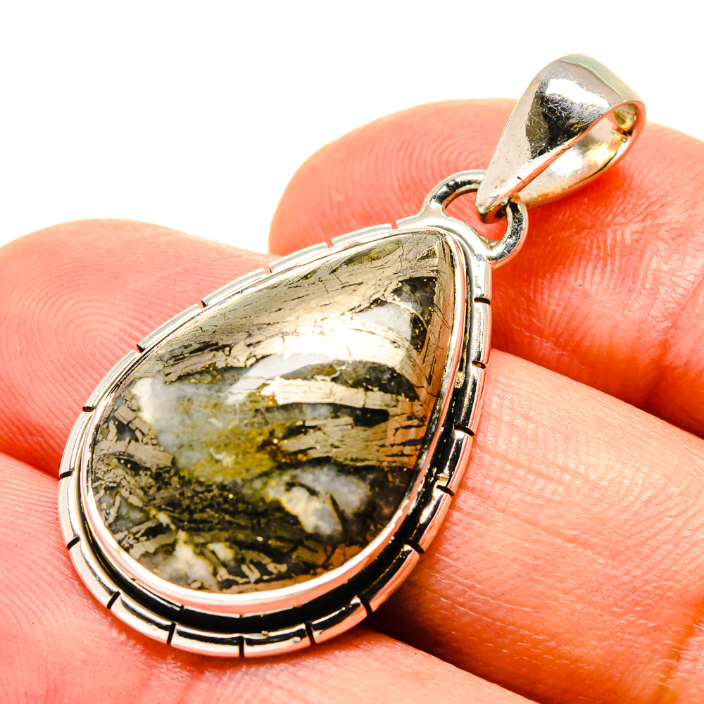 Pyrite Agate Pendants handcrafted by Ana Silver Co - PD756721
