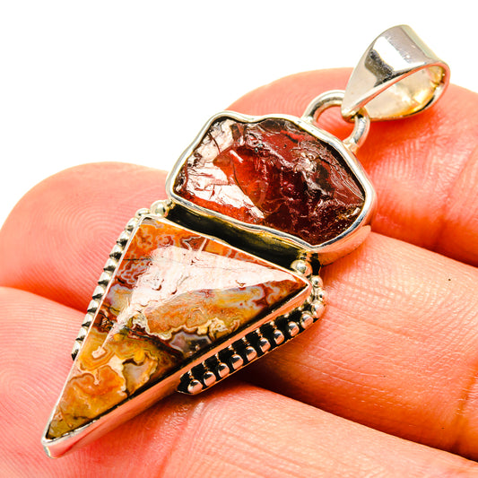 Crazy Lace Agate Pendants handcrafted by Ana Silver Co - PD756741