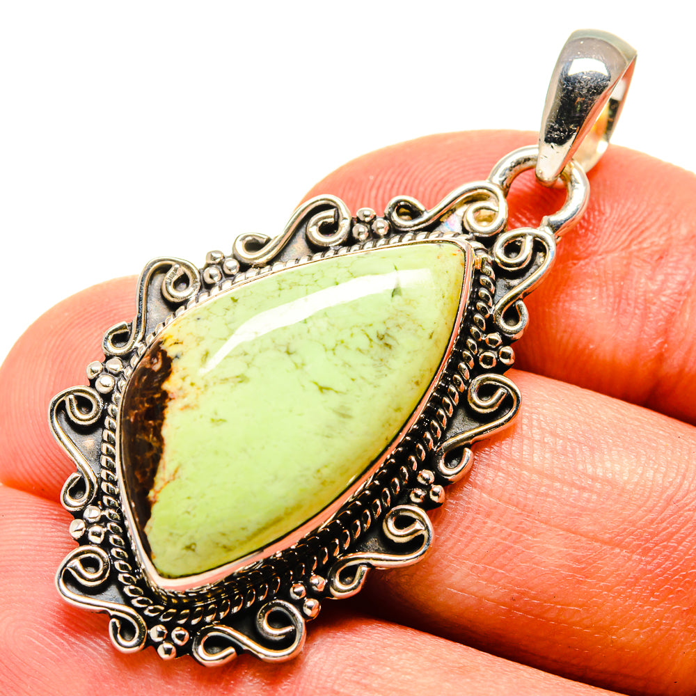 Lemon Chrysoprase Pendants handcrafted by Ana Silver Co - PD756776