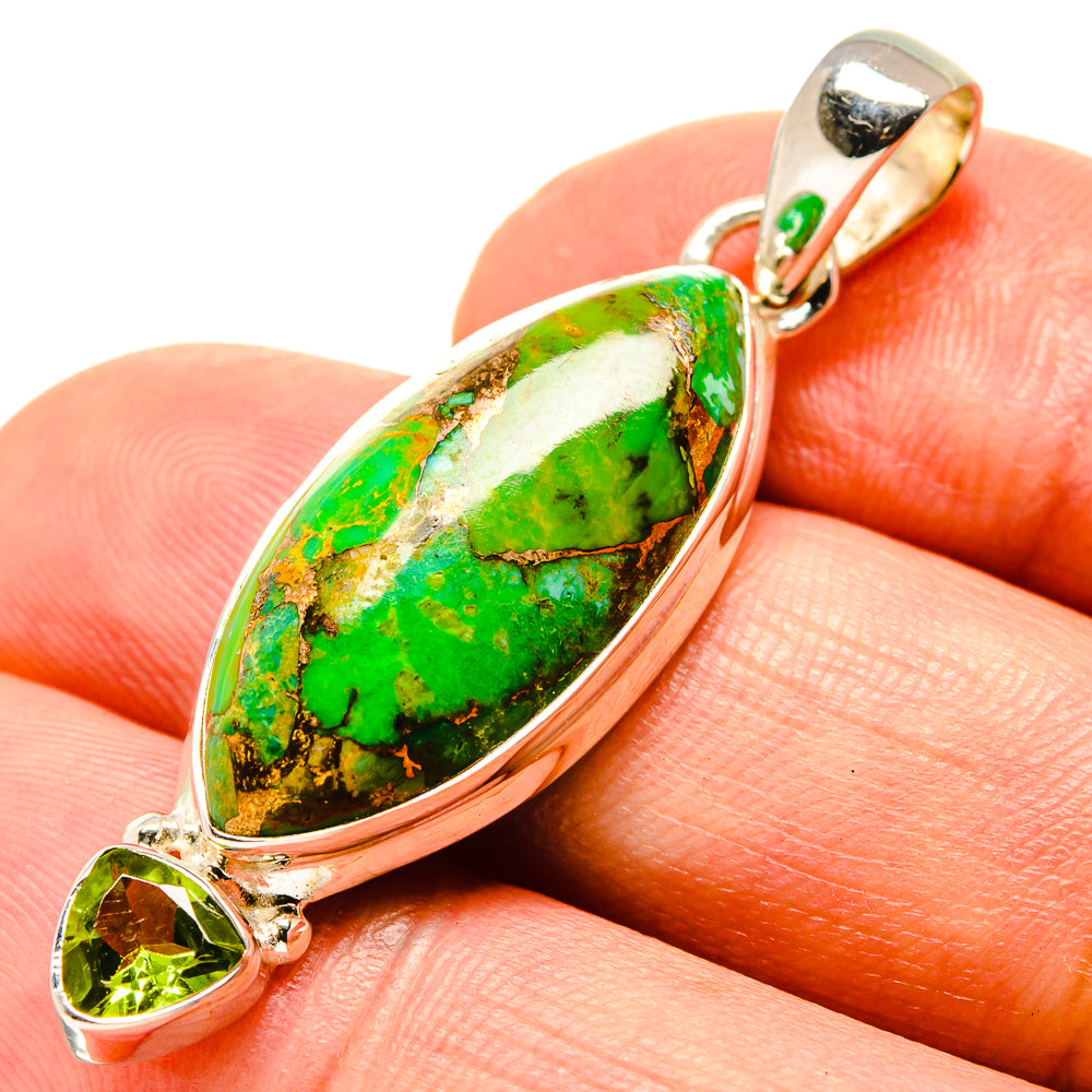 Green Copper Composite Turquoise Pendants handcrafted by Ana Silver Co - PD756794