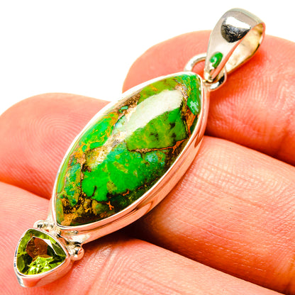 Green Copper Composite Turquoise Pendants handcrafted by Ana Silver Co - PD756794