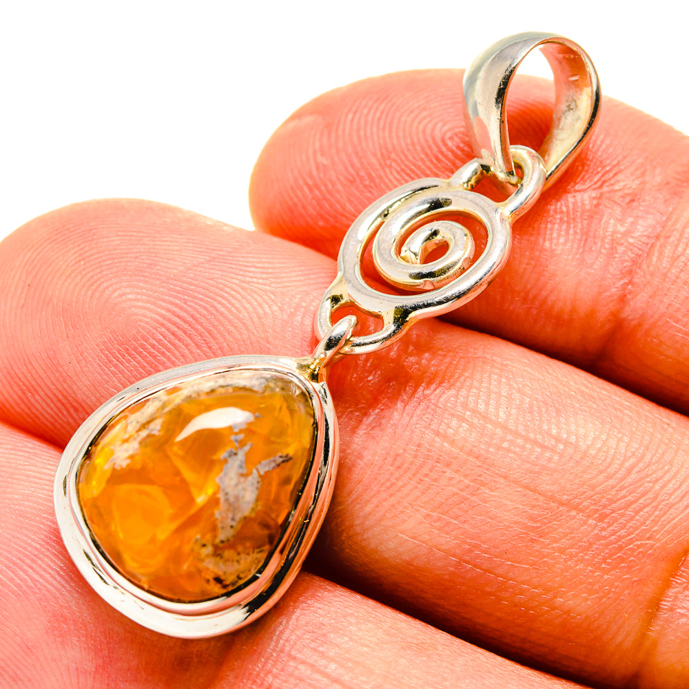 Mexican Fire Opal Pendants handcrafted by Ana Silver Co - PD756799