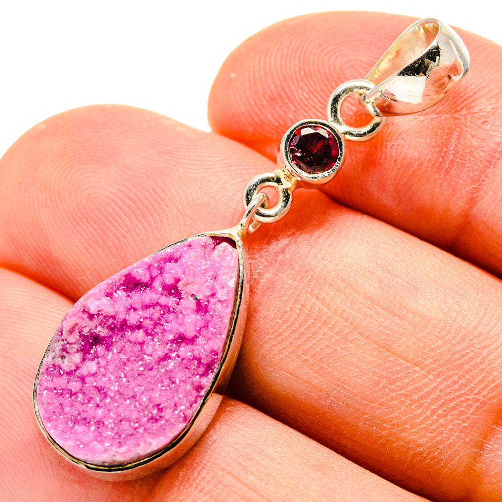 Cobalto Calcite Druzy Pendants handcrafted by Ana Silver Co - PD756843