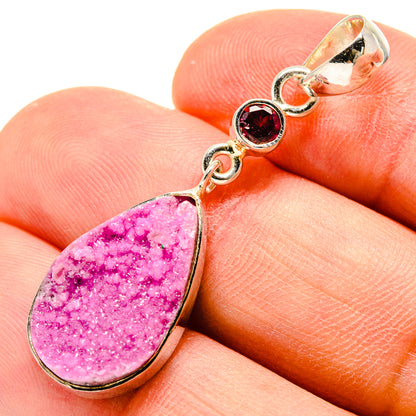 Cobalto Calcite Druzy Pendants handcrafted by Ana Silver Co - PD756843