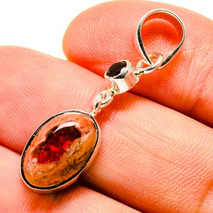 Mexican Fire Opal Pendants handcrafted by Ana Silver Co - PD756848