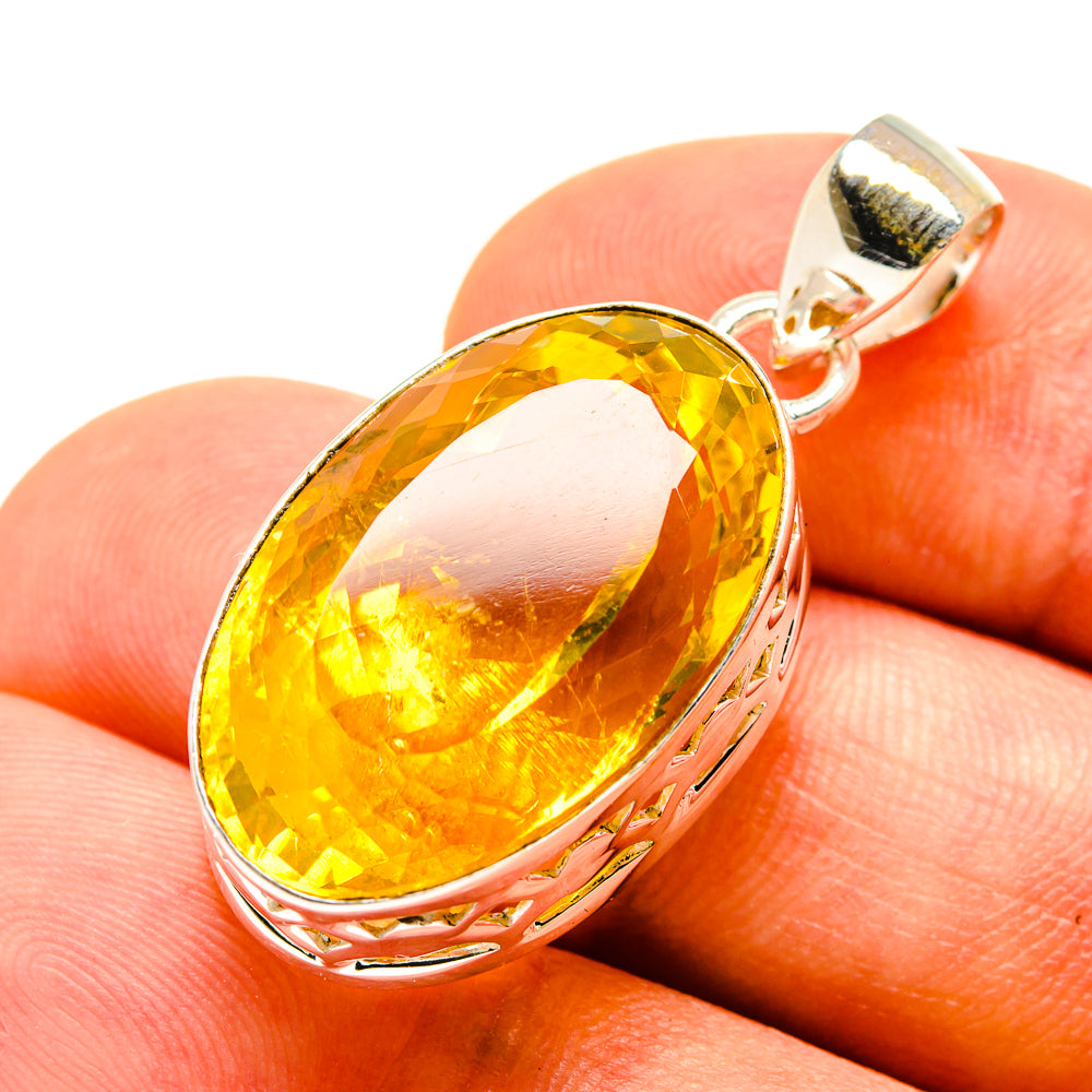 Lemon Quartz Pendants handcrafted by Ana Silver Co - PD756894