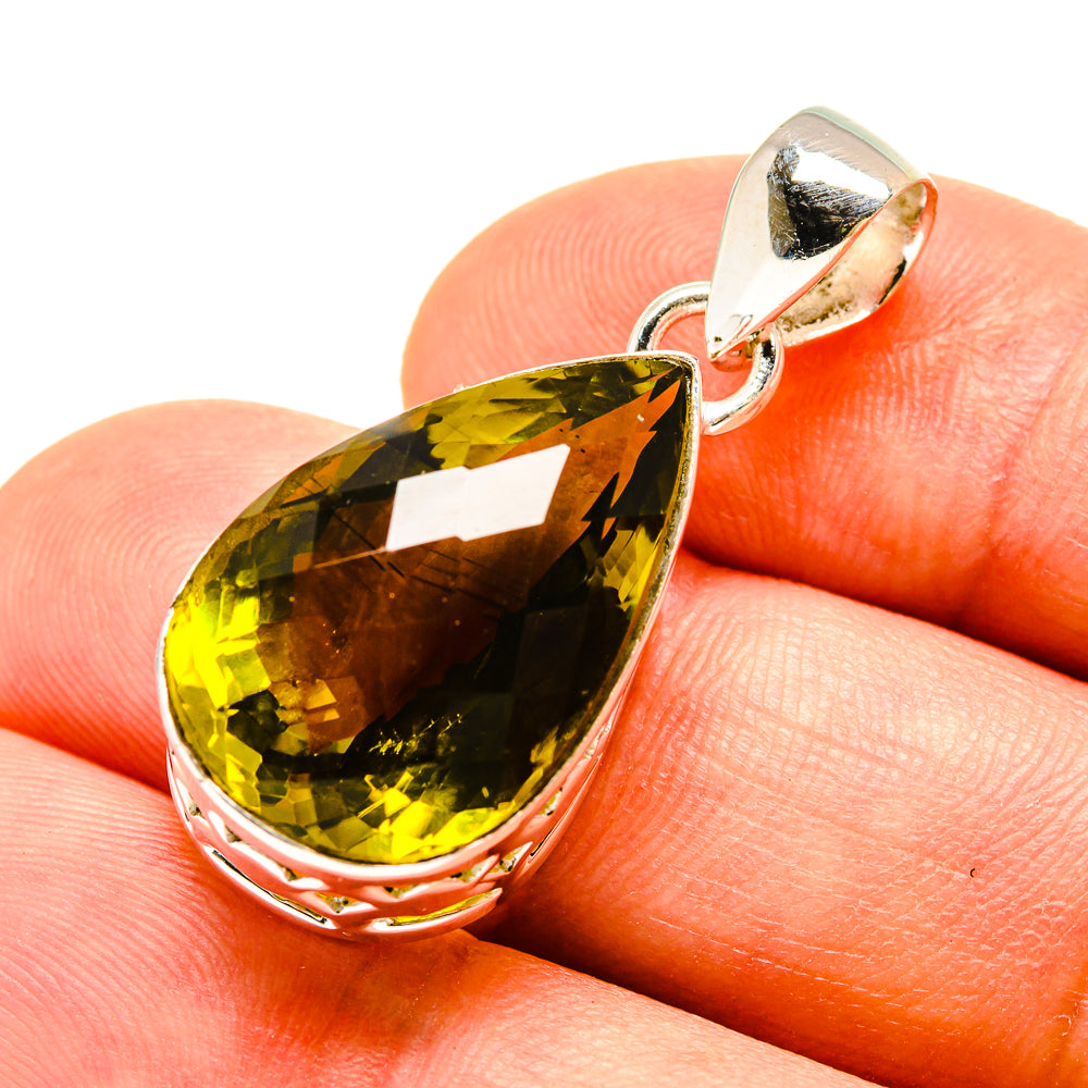 Olive Quartz Pendants handcrafted by Ana Silver Co - PD756895