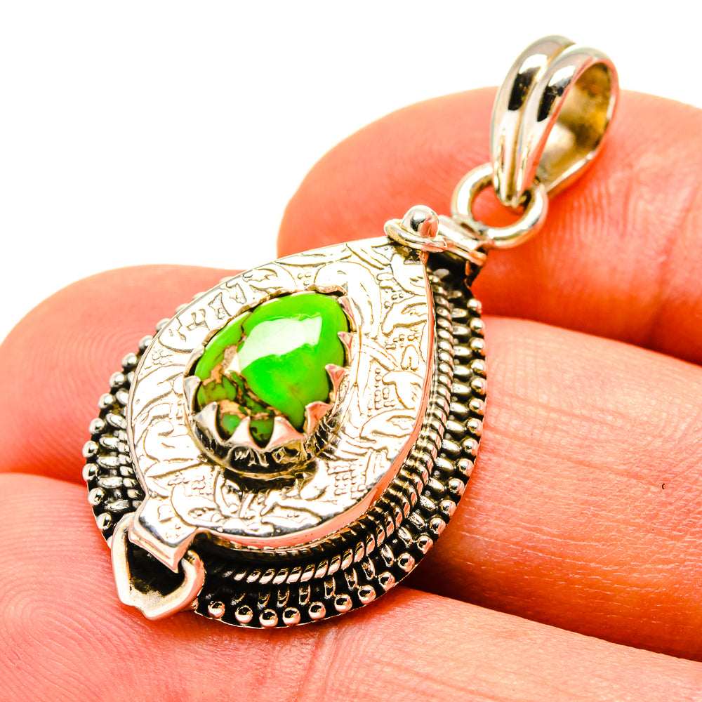 Green Copper Composite Turquoise Pendants handcrafted by Ana Silver Co - PD756899