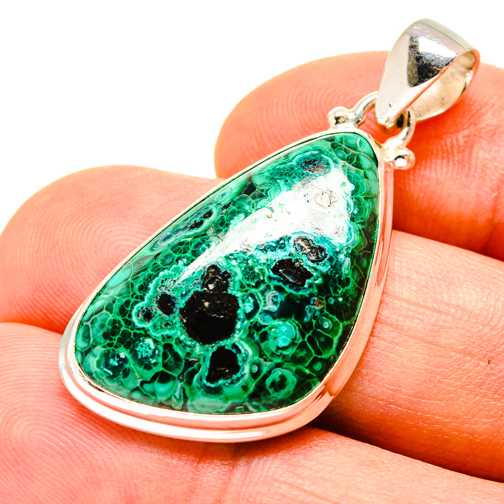 Malachite In Chrysocolla Pendants handcrafted by Ana Silver Co - PD756900