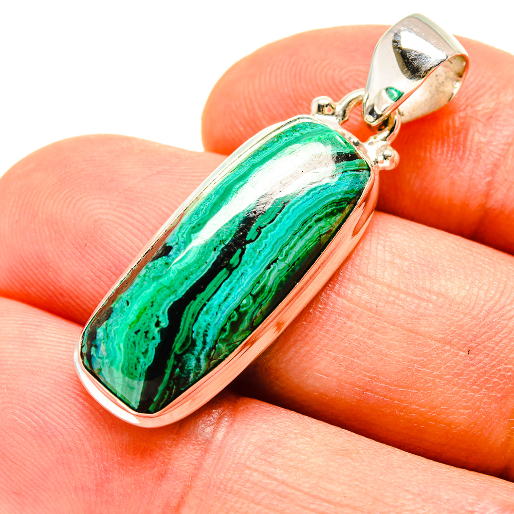 Malachite In Chrysocolla Pendants handcrafted by Ana Silver Co - PD756901