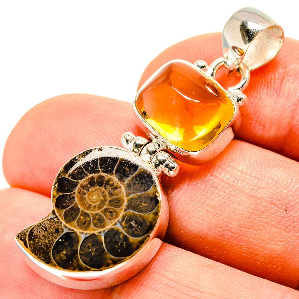Ammonite Fossil Pendants handcrafted by Ana Silver Co - PD756913